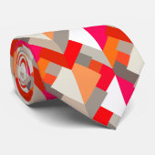 Moderne Abstrakte Dreiecke, orange, rot und grau Krawatte (Gerollt)