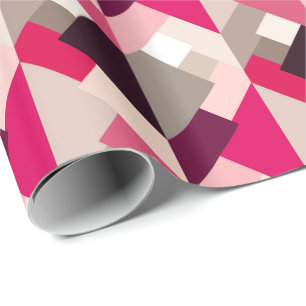 Moderne abstrakte Dreiecke, pinkfarbenes rosa und Geschenkpapier
