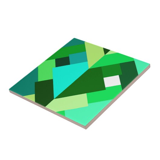 Moderne Abstrakte Dreiecke, Smaragdgrün und Aqua Fliese (Seite)
