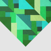 Moderne Abstrakte Dreiecke, Smaragdgrün und Aqua Seidenpapier (Ausschnitt)