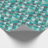 Moderne Abstrakte dreieckige Bäume grün Geschenkpapier (Ecke)