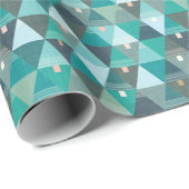 Moderne Abstrakte dreieckige Bäume grün Geschenkpapier (Rolleneckpunkt)