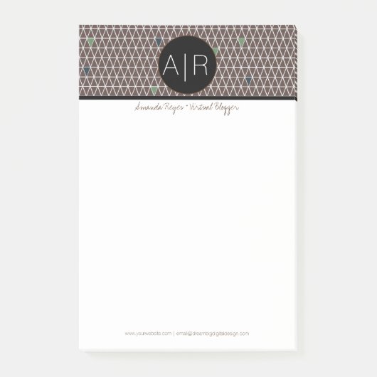 Moderne Abstrakte dreieckige Camouflage Post-it Klebezettel (Vorderseite)