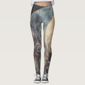 Moderne Abstrakte Dunkelgalaxie Wasserfarben Kunst Leggings (Vorderseite)