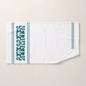 Moderne Abstrakte, dunkle aquamarine Formkunst Badhandtuch Set (Handtuch)