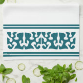 Moderne Abstrakte, dunkle aquamarine Formkunst Geschirrtuch (Gefaltet)