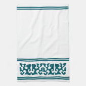 Moderne Abstrakte, dunkle aquamarine Formkunst Geschirrtuch (Vertikal)