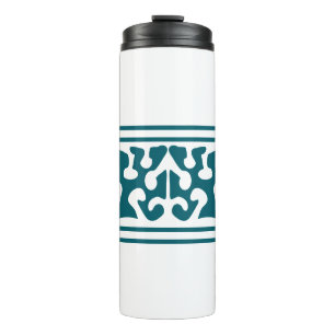 Moderne Abstrakte, dunkle aquamarine Formkunst Thermosbecher