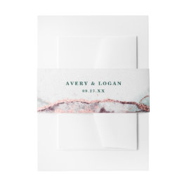 Moderne Abstrakte dunkle Smaragdgrüne Hochzeit Einladungsbanderole