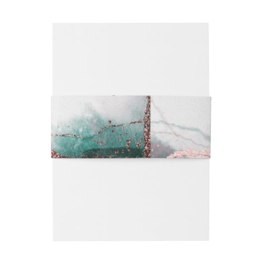 Moderne Abstrakte dunkle Smaragdgrüne Hochzeit Einladungsbanderole (Rückseitenbeispiel)