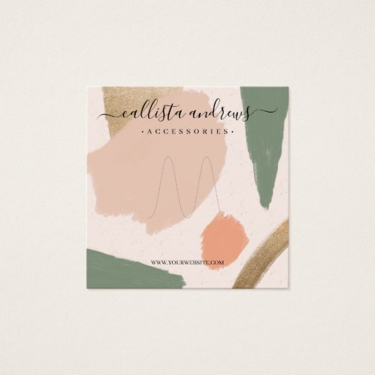 Moderne Abstrakte Earth Tones Gold Art Ring Displa (Vorderseite)