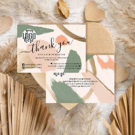 Moderne Abstrakte Earth Tones Gold Vielen Dank Visitenkarte