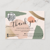 Moderne Abstrakte Earth Tones Gold Vielen Dank Visitenkarte (Vorderseite)