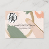 Moderne Abstrakte Earth Tones Gold Vielen Dank Visitenkarte (Rückseite)