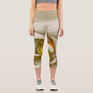 Moderne abstrakte edle Metallfarben Fraktal Capri Leggings