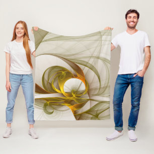 Moderne abstrakte edle Metallfarben Fraktal Fleecedecke