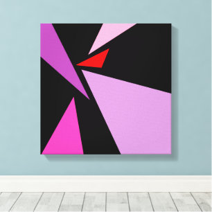 Moderne Abstrakte Einfache Geometrische Rot Rosa S Leinwanddruck