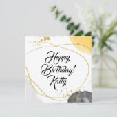Moderne Abstrakte, einfache Script-Happy-Geburtsta (Stehend Vorderseite)