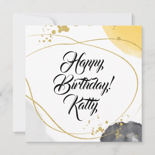 Moderne Abstrakte, einfache Script-Happy-Geburtsta (Vorderseite)