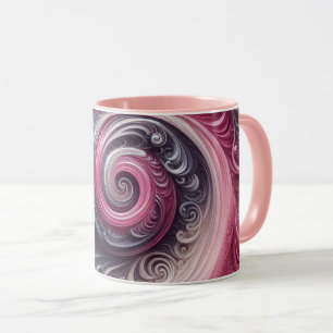 Moderne abstrakte einfache wirbelnde rosa und lila tasse