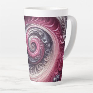 Moderne abstrakte einfache wirbelnde rosa und viol milchtasse