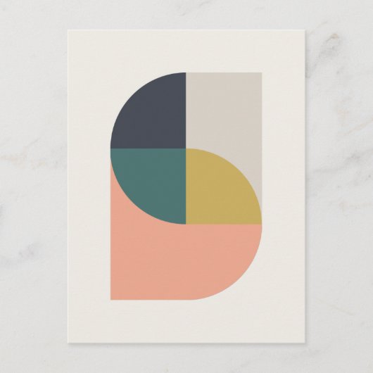 Moderne Abstrakte Elegant Geometric Minimalistisch Postkarte (Vorderseite)