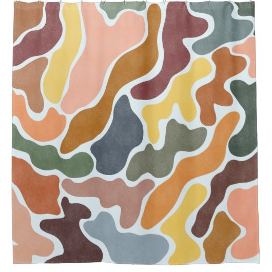 Moderne, abstrakte, erdige Töne Illustration. Duschvorhang (Vorderseite)