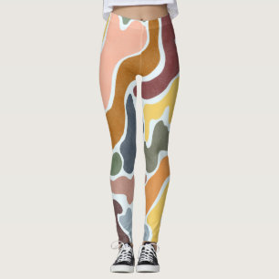Moderne, abstrakte, erdige Töne Illustration. Leggings