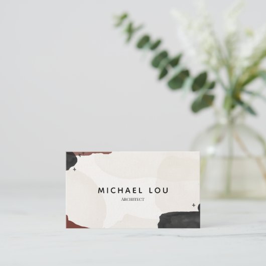 Moderne Abstrakte ErdTonart Trendy Business Card Visitenkarte (Stehend Vorderseite)