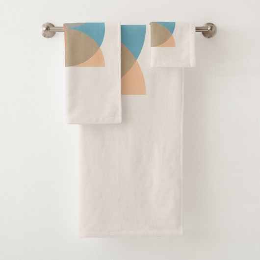 Moderne Abstrakte Erdtöne Geometrische Wasserfarbe Badhandtuch Set (Insitu)