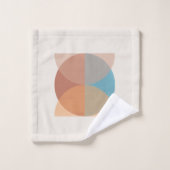 Moderne Abstrakte Erdtöne Geometrische Wasserfarbe Badhandtuch Set (Waschlappen)