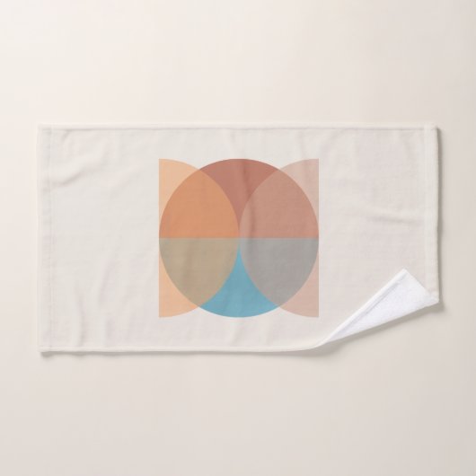 Moderne Abstrakte Erdtöne Geometrische Wasserfarbe Badhandtuch Set (Handtuch)