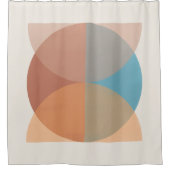 Moderne Abstrakte Erdtöne Geometrische Wasserfarbe Duschvorhang (Vorderseite)
