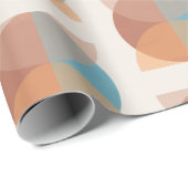 Moderne Abstrakte Erdtöne Geometrische Wasserfarbe Geschenkpapier (Rolleneckpunkt)