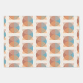 Moderne Abstrakte Erdtöne Geometrische Wasserfarbe Geschenkpapier Set (Vorderseite 3)