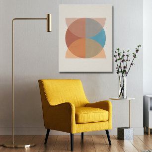 Moderne Abstrakte Erdtöne Geometrische Wasserfarbe Leinwanddruck