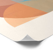 Moderne Abstrakte Erdtöne Geometrische Wasserfarbe Poster (Ecke)