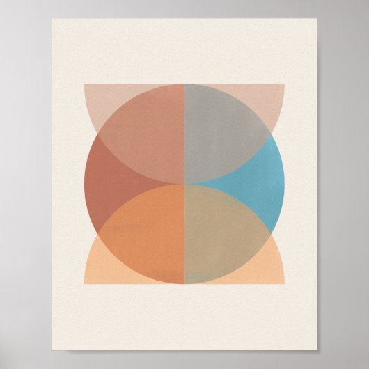 Moderne Abstrakte Erdtöne Geometrische Wasserfarbe Poster (Vorne)