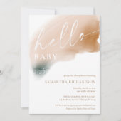 Moderne abstrakte Erdtöne geschlechtsneutrale Dusc Einladung (Vorderseite)