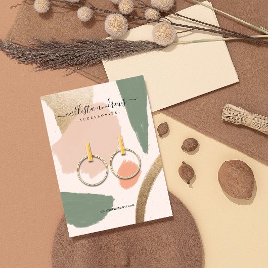 Moderne Abstrakte Erdtöne - Gold-Earring-Anzeige