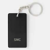Moderne abstrakte Erdtöne Initialen Monogramm Schlüsselanhänger (Rückseite)