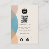 Moderne Abstrakte Erdtöne QR Code Social Media Visitenkarte (Rückseite)