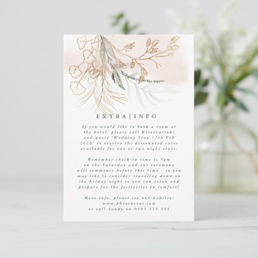 MODERNE ABSTRAKTE Eukalyptus Grünpflanzen INFO Begleitkarte (Stehend Vorderseite)