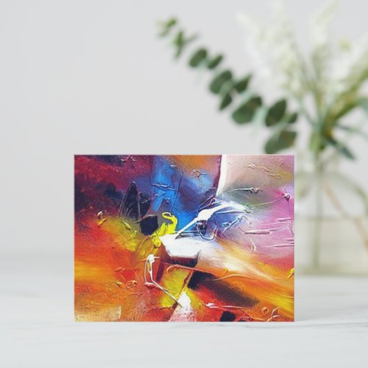 Moderne Abstrakte expressionistische Malvorlage Postkarte (Stehend Vorderseite)