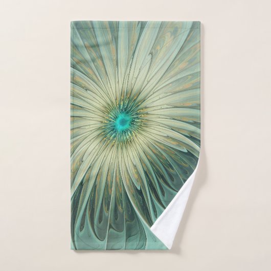 Moderne Abstrakte Fantasy Blume Fraktal Art Badhandtuch Set (Handtuch)