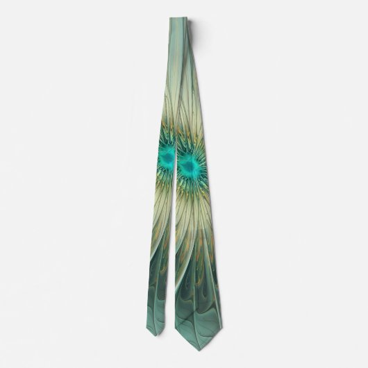 Moderne Abstrakte Fantasy Blume Fraktal Art Krawatte (Rückseite)