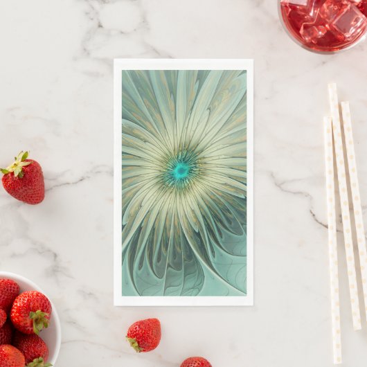 Moderne Abstrakte Fantasy Blume Fraktal Art Serviette (Beispiel)