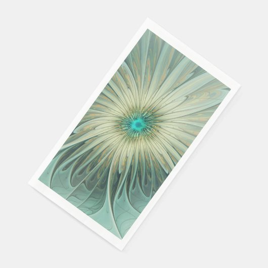 Moderne Abstrakte Fantasy Blume Fraktal Art Serviette (Ecke)