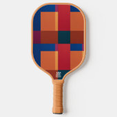 Moderne abstrakte Farbblock-Quadrate Pickleball Schläger (Rückseite)