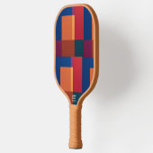 Moderne abstrakte Farbblock-Quadrate Pickleball Schläger (Links)